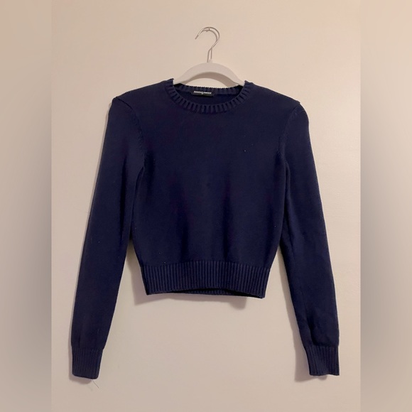 American Apparel Sweaters - 🏠 American Apparel Navy Blue Cropped Knit Sweater